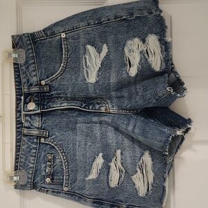 Garage Blue Distressed Jean Shorts